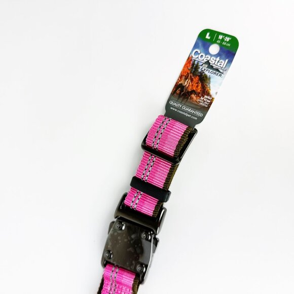 Coastal Pet K9 Explorer Reflective Adjustable Dog Collar Sz L Large Pink Rosebud - Picture 5 of 12